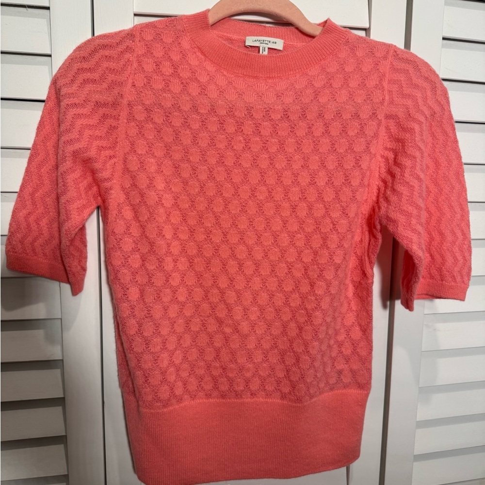 Lafayette 148 New York Womens Coral Fitted Cashmere Blend Sweater Size Small - Picture 6 of 7